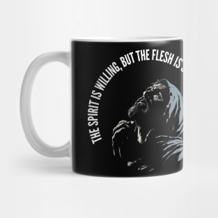 The Spirit is Willing v2 (round) Mug